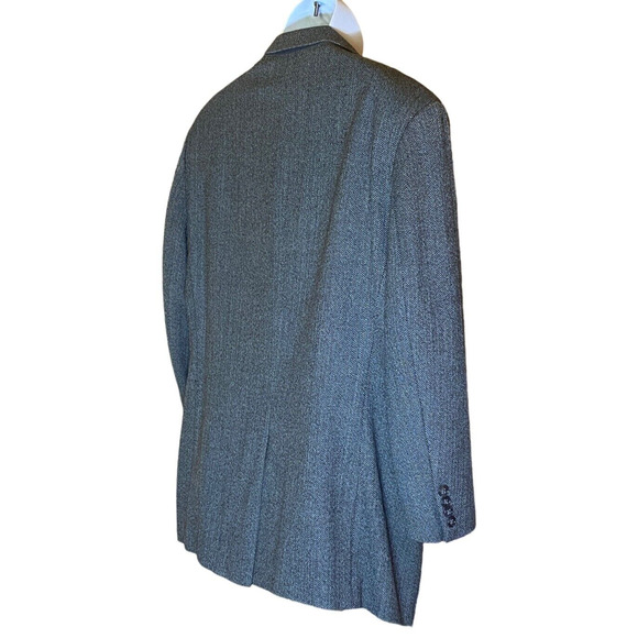 Paul Fredrick Jacket Blazer Mens 44 R New Wool w Viscose Lined Gray Herringbone - Picture 2 of 12